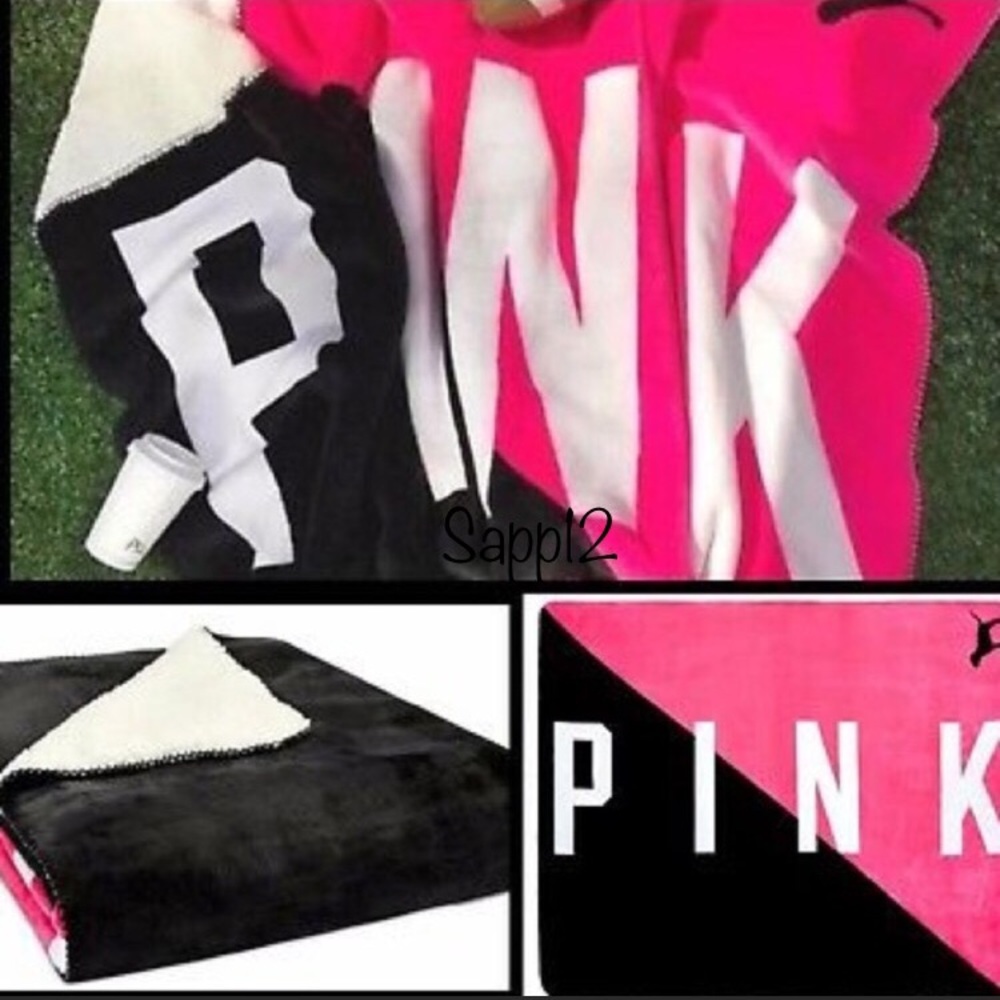 🆕PINK VS 🌸PINK ON FLEEK PLUSH SHERPA BLANKET
